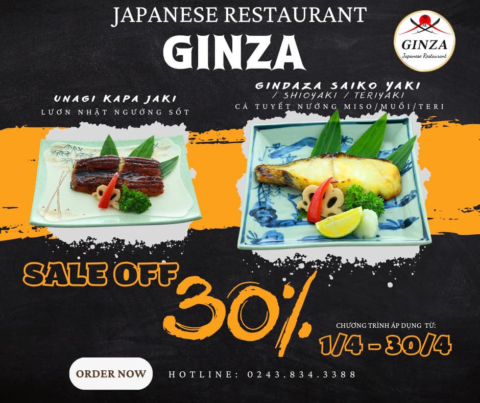 Ginza Restaurant ưu đãi tháng 4